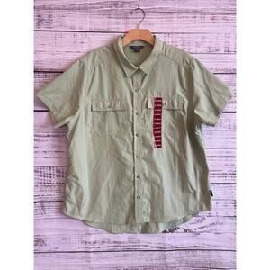 Eddie Bauer men's short-sleeve utility or outdoor work shirt Green Size XL
